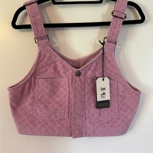 Lee Women's Pink Corduroy Crop Top